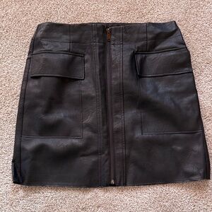 21 Saints Black Faux Leather Mini Skirt